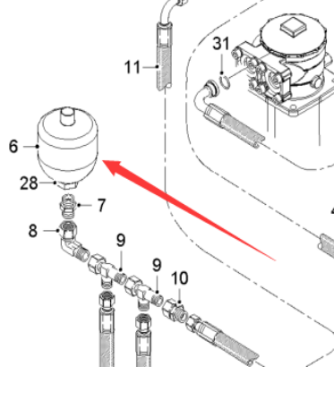 铣刨机铣刨鼓蓄能器2275415